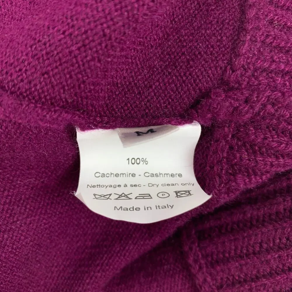 LANVIN Size M Purple Cashmere 3/4 Sleeves Cardigan Set